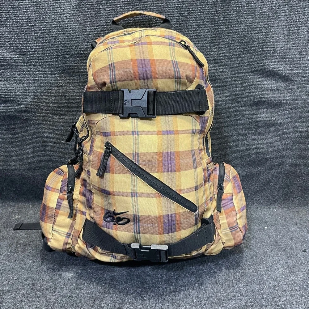 Nike BA4251-701 Plaid Yellow Brown VTG 2010 Cheyenne 2000 Skate Bag Backpack